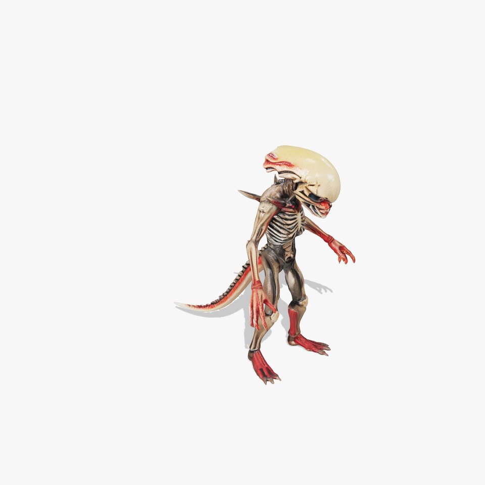 Alien Skeletal Monster D Model with Detailed PBR Textures